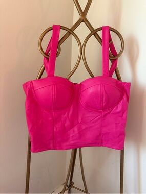 Shinestar Hot Pink Bustier Crop Top